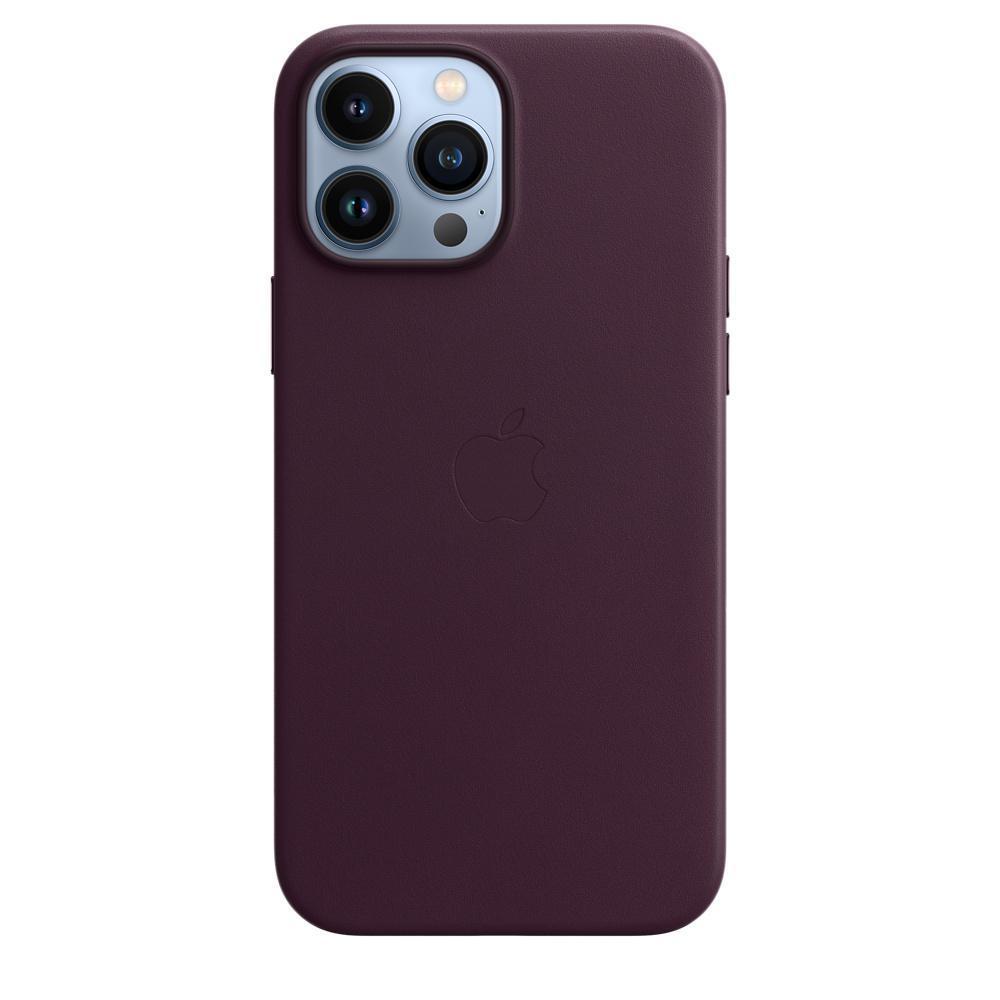 APPLE Leder Case 13 mit Apple, Dunkelkirsch Pro Max, MagSafe, iPhone Backcover