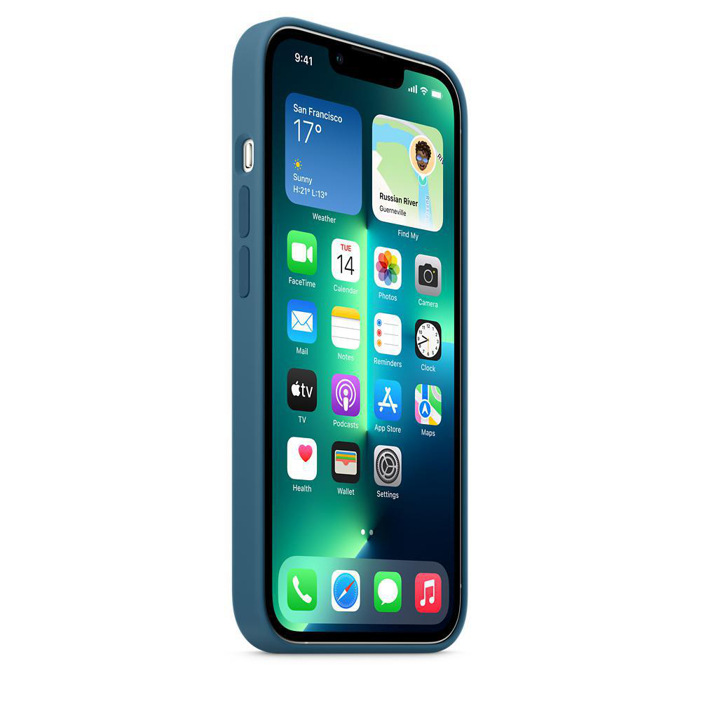 APPLE iPhone MagSafe, Case Apple, mit Silikon Pro, Eisblau 13 Backcover,