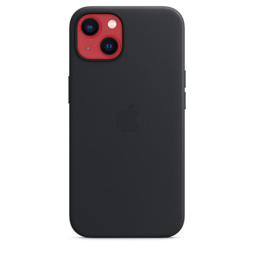Schwarze iPhone-Hülle mit roten Kameraringen und einem Apple-Logo.