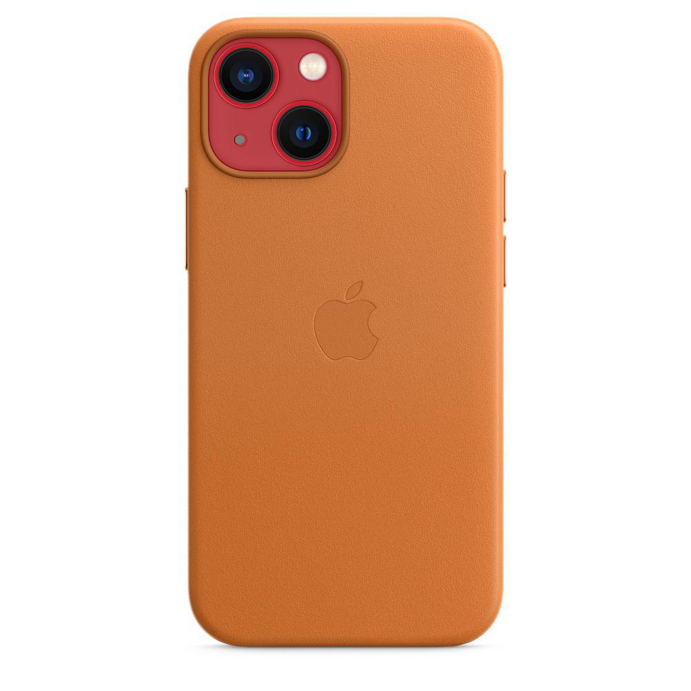 APPLE Leder Case mit MagSafe, Backcover, Apple, iPhone 13 Mini, Goldbraun
