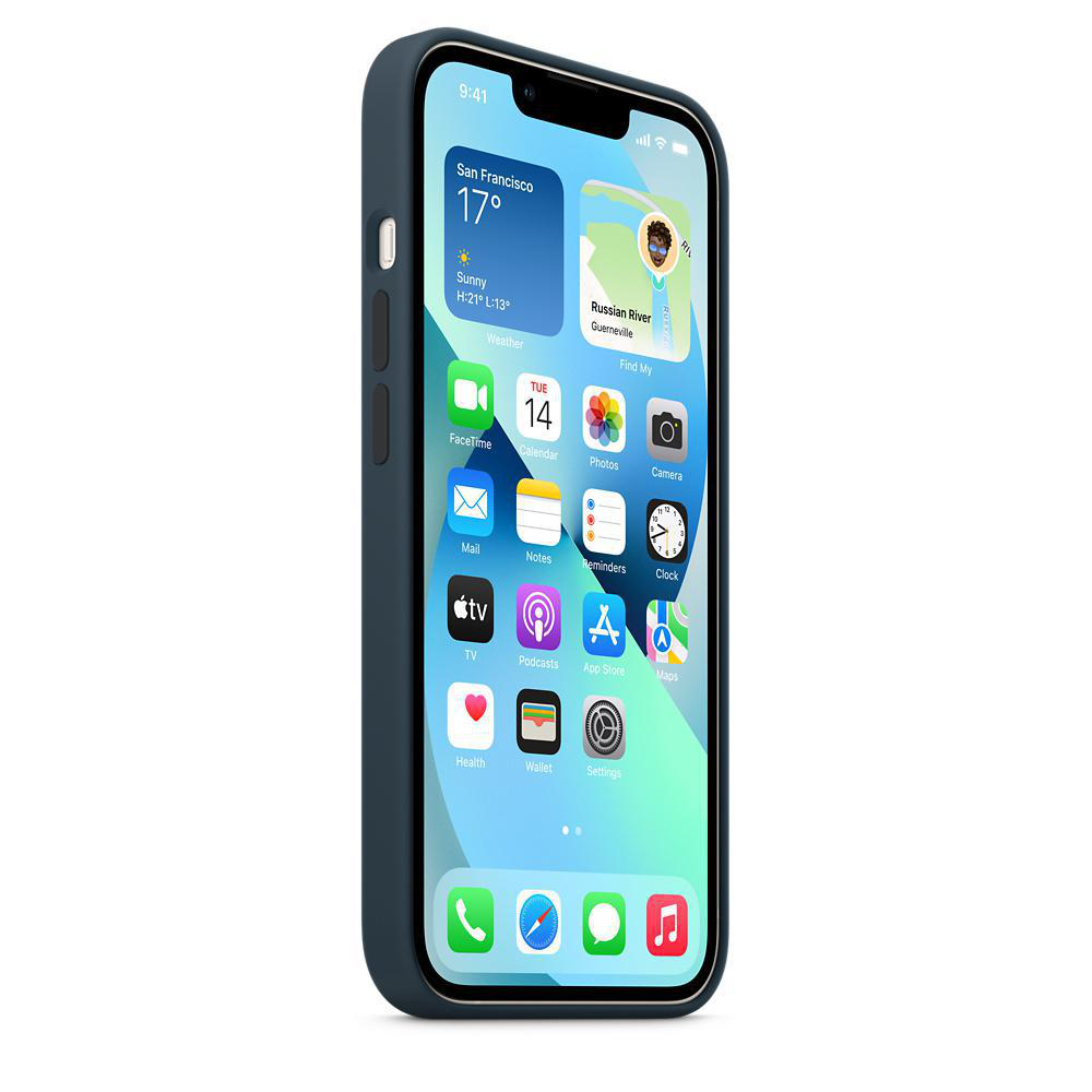 APPLE Silikon Case Backcover, Abyssblau iPhone mit MagSafe, 13, Apple