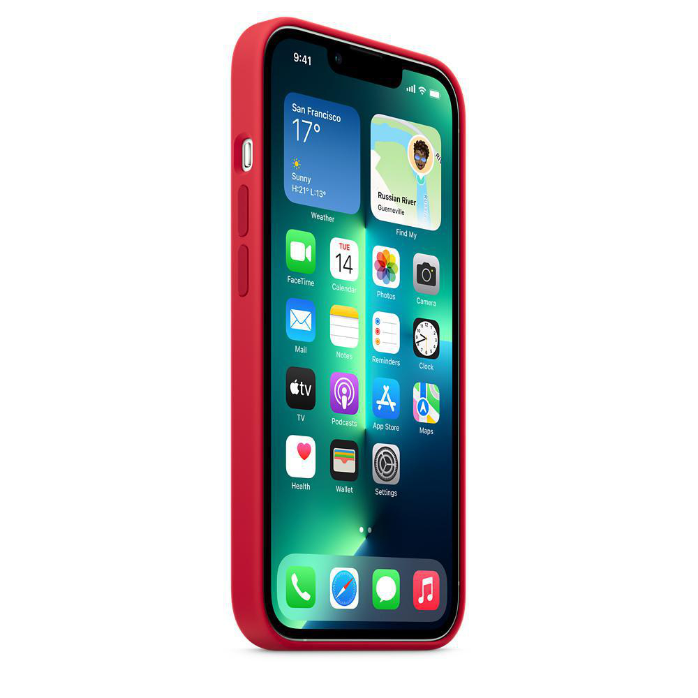 APPLE Silikon Case 13 iPhone (PRODUCT)RED mit Backcover, Apple, MagSafe, Pro