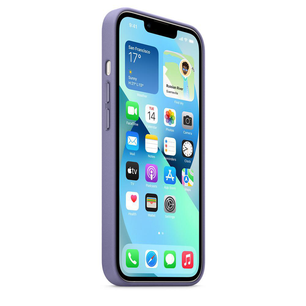 APPLE Leder Case mit MagSafe, Backcover, Apple, iPhone 13, Wisteria