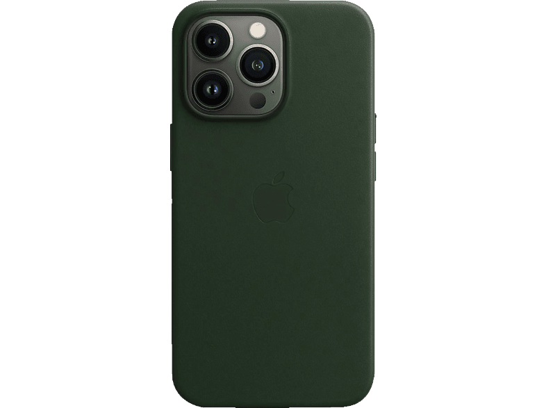 APPLE Leder Case mit MagSafe, Backcover, Apple, iPhone 13 Pro, Schwarzgrün | Backcover