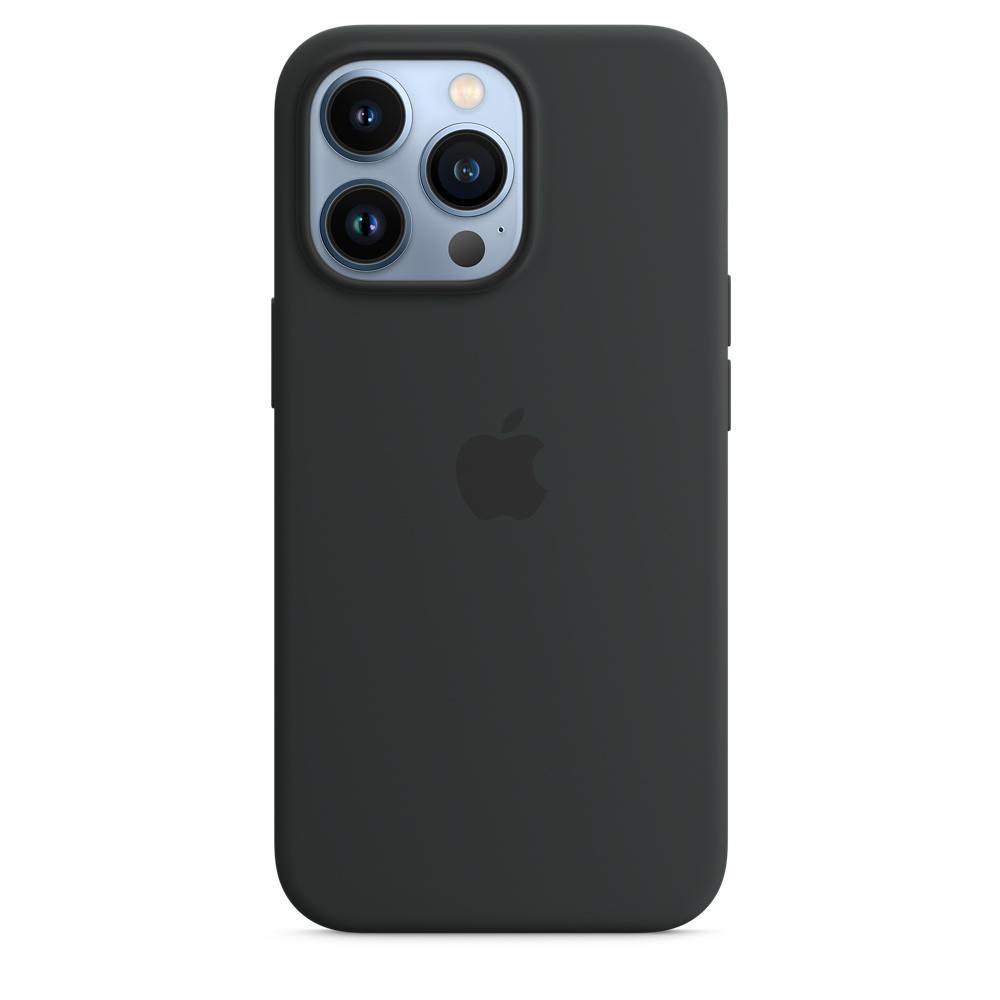 Eine schwarze Handyhülle mit Apple-Logo und drei Kameralinsen.