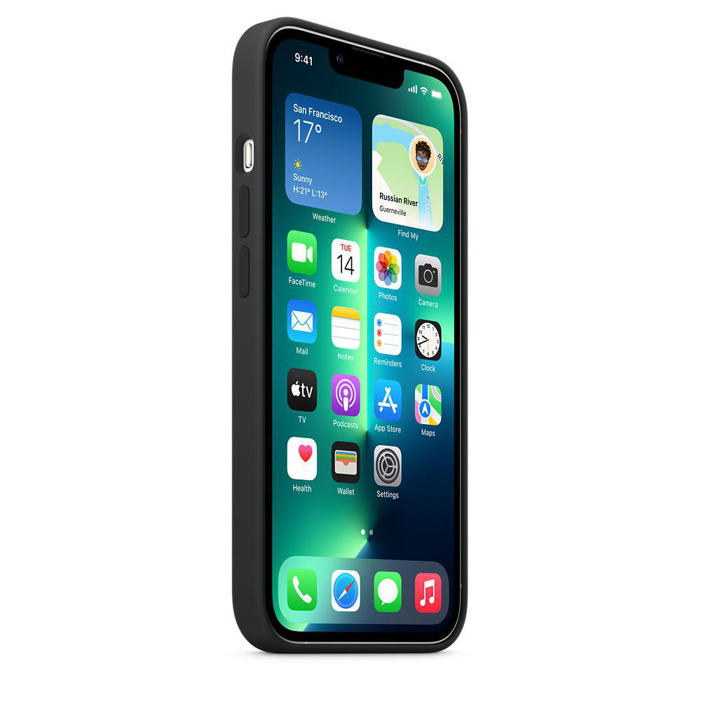 Ein Smartphone mit schwarzer Hülle, das den Startbildschirm mit verschiedenen App-Symbolen zeigt.