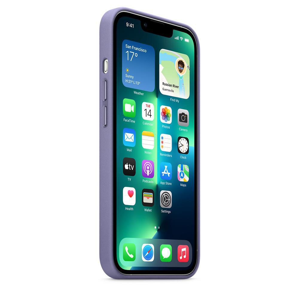 APPLE Leder Case mit MagSafe, Backcover, Apple, iPhone 13 Pro, Wisteria