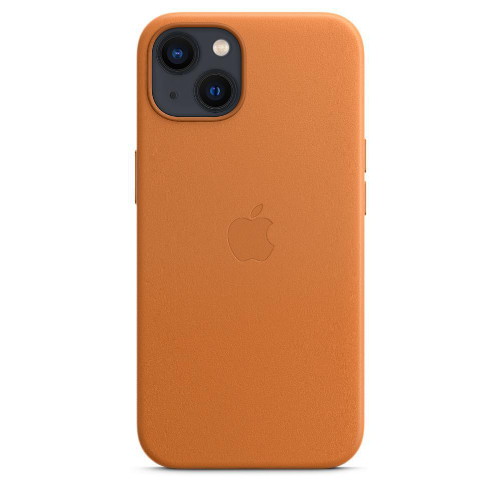 APPLE Leder Case 13, MagSafe, Backcover, mit Apple, iPhone Goldbraun