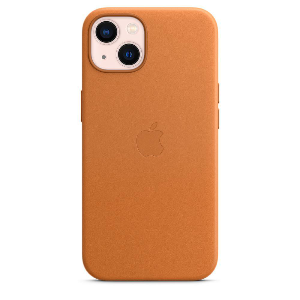 APPLE Leder Case mit iPhone 13, Apple, Backcover, Goldbraun MagSafe