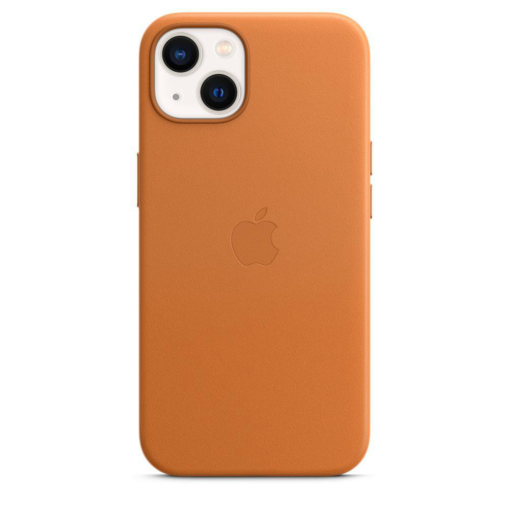 Goldbraun Backcover, APPLE 13, Leder iPhone Apple, mit MagSafe, Case