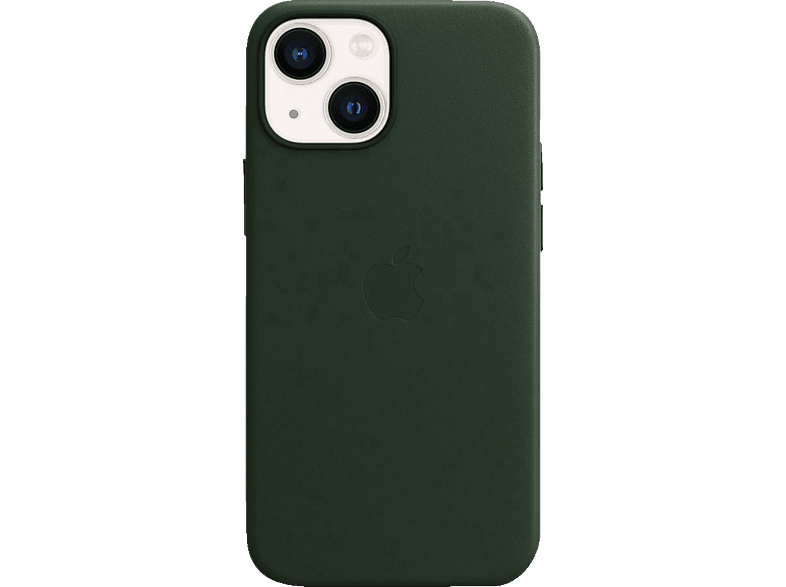 APPLE Leder Case mit MagSafe, Backcover, Apple, iPhone 13 Mini, Schwarzgrün