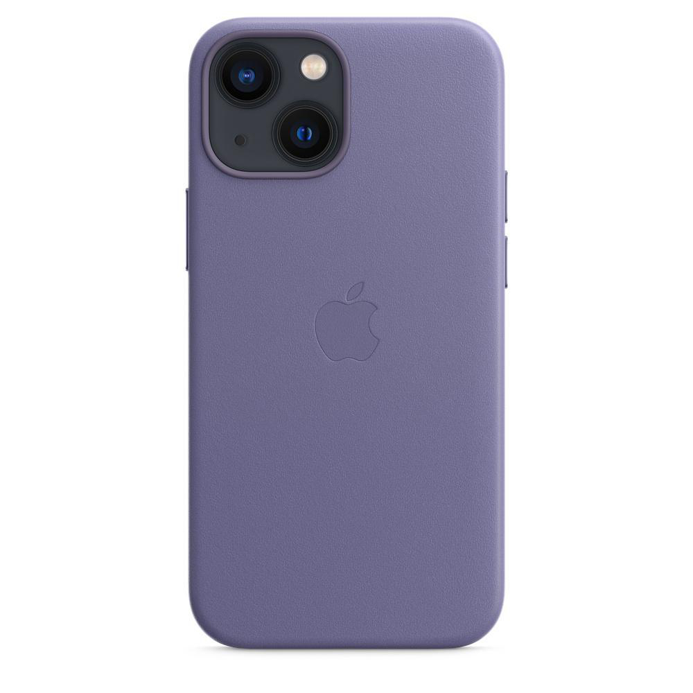 Lila iPhone-Hülle mit Apple-Logo, auf weißem Hintergrund.