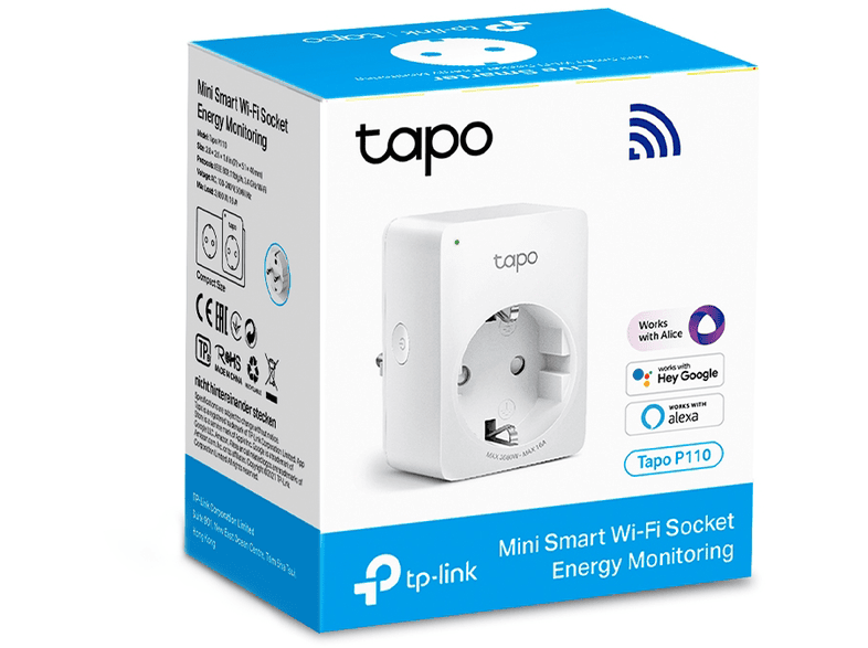 TP LINK Tapo P110 Mini Wi-Fi-s okos konnektor, fogyasztás mérővel -  MediaMarkt online vásárlás