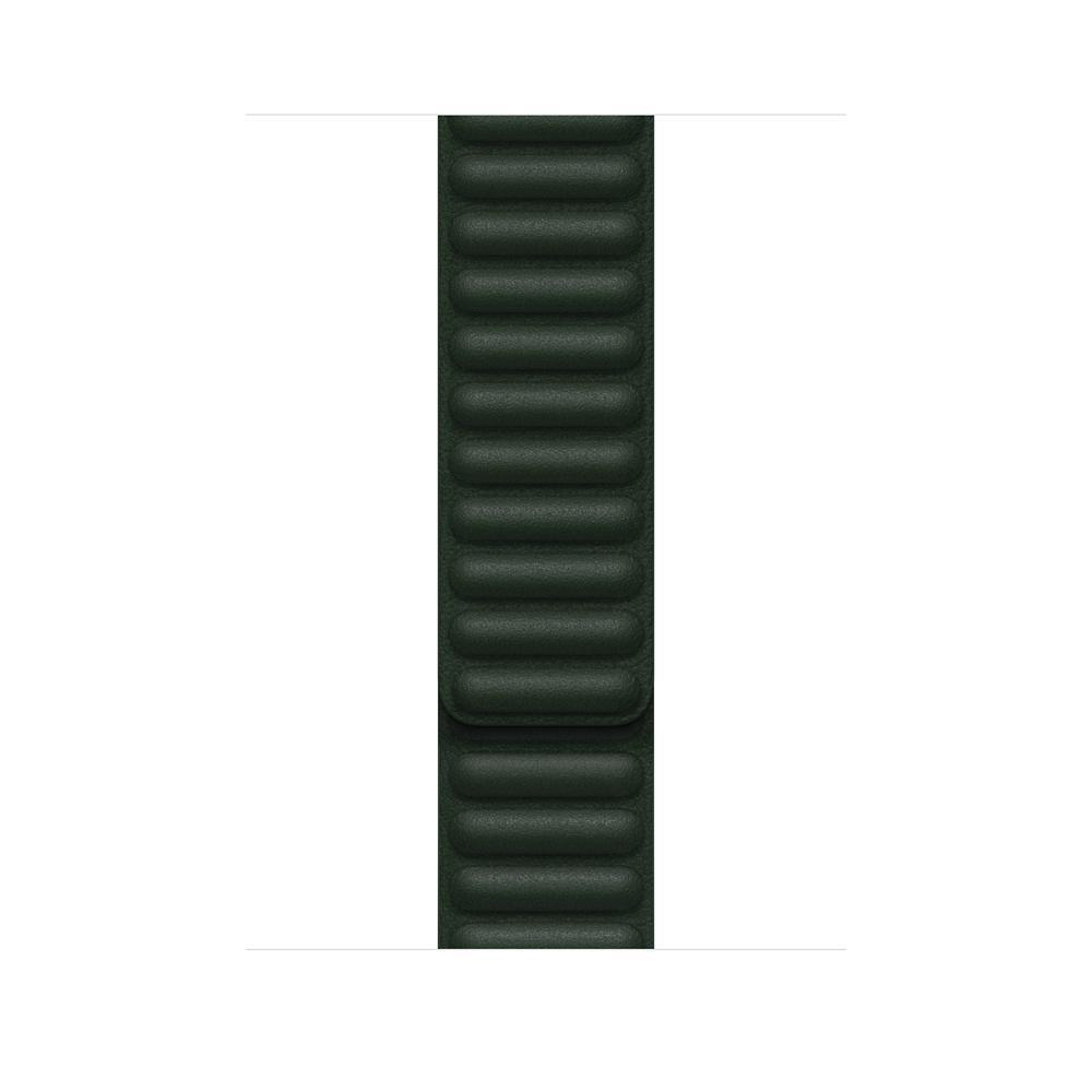 APPLE 45 mm Lederarmband mit Endstück S/M, Ersatzarmband, Schwarzgrün