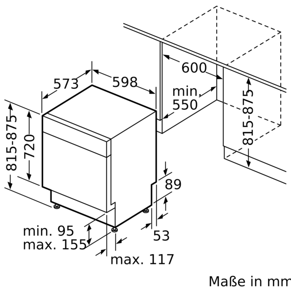 SIEMENS SE43HS60CE iQ300 Geschirrspüler (unterbaufähig, 598 mm breit, 44 dB (A), D)
