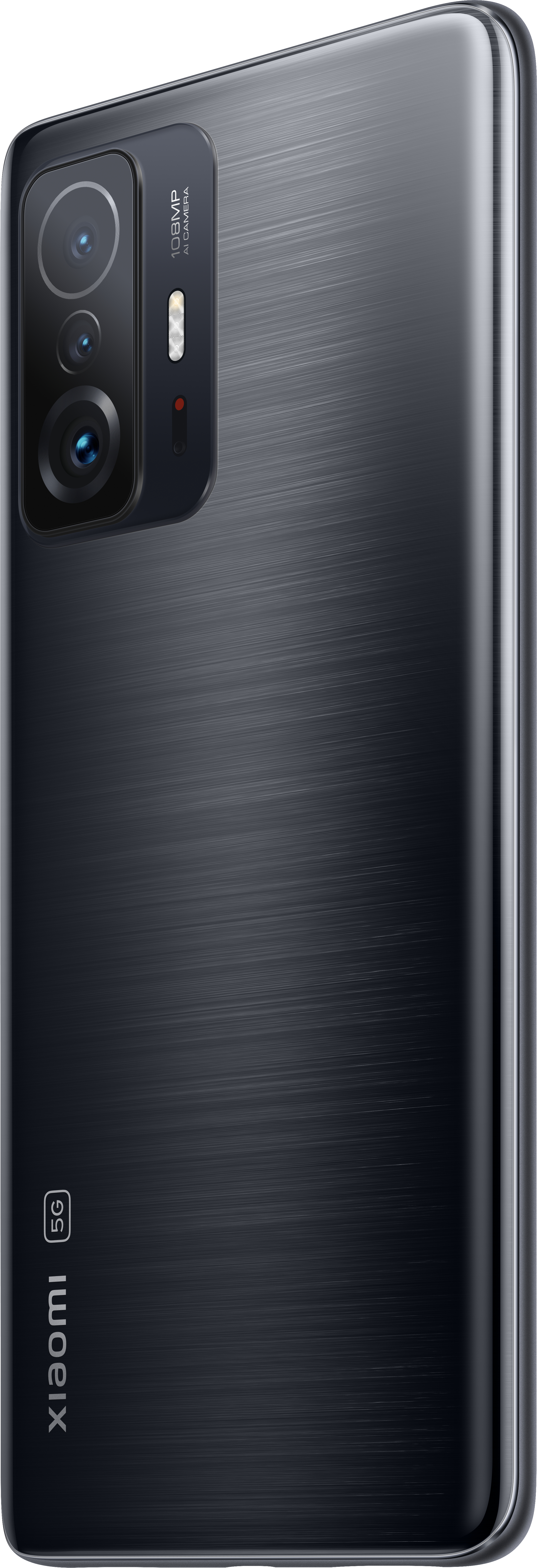 Schwarzes Telefon mit drei Kameras, Xiaomi-Logo.