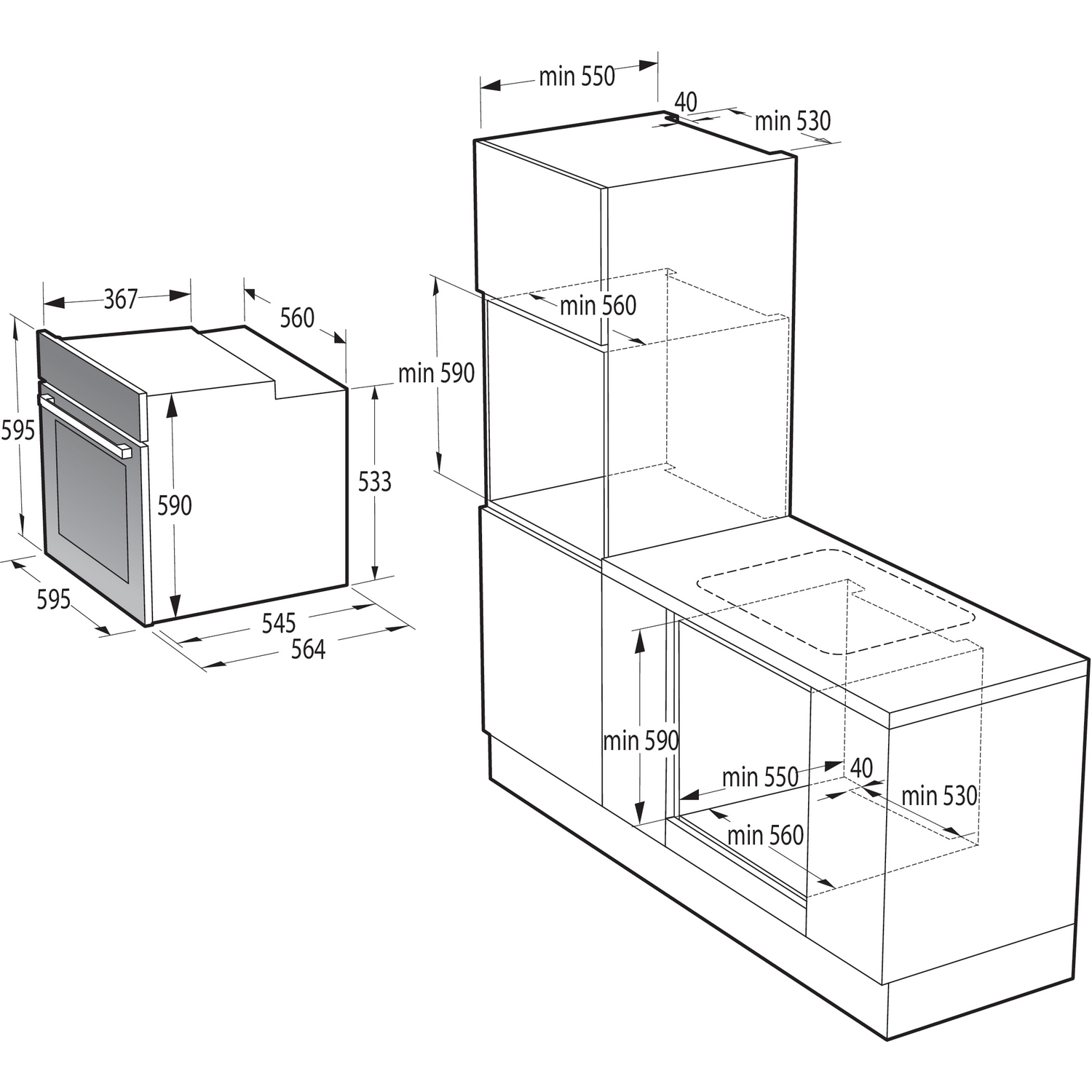 Horno - Hisense BSA65334PG, 77 l, Integrable, Pirolítico, 59.50 cm, Inox