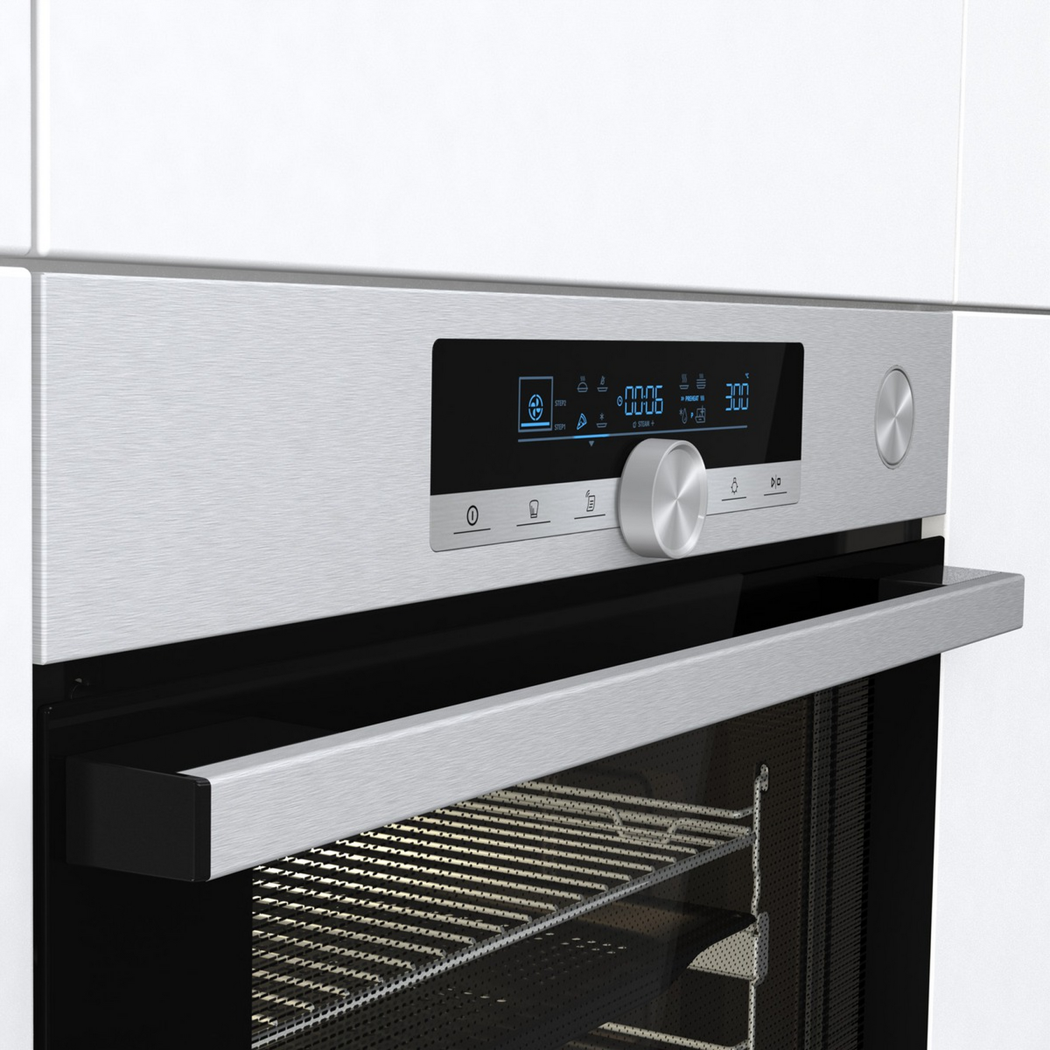 Horno - Hisense BSA66334AX, 77 l, Integrable, Eco Clean, 59.50 cm, Inox