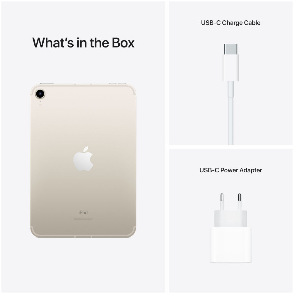 APPLE iPad mini 8.3" 256 GB 5G Wi-Fi + Cellular Starlight Edition 2021 (MK8H3NF/A)