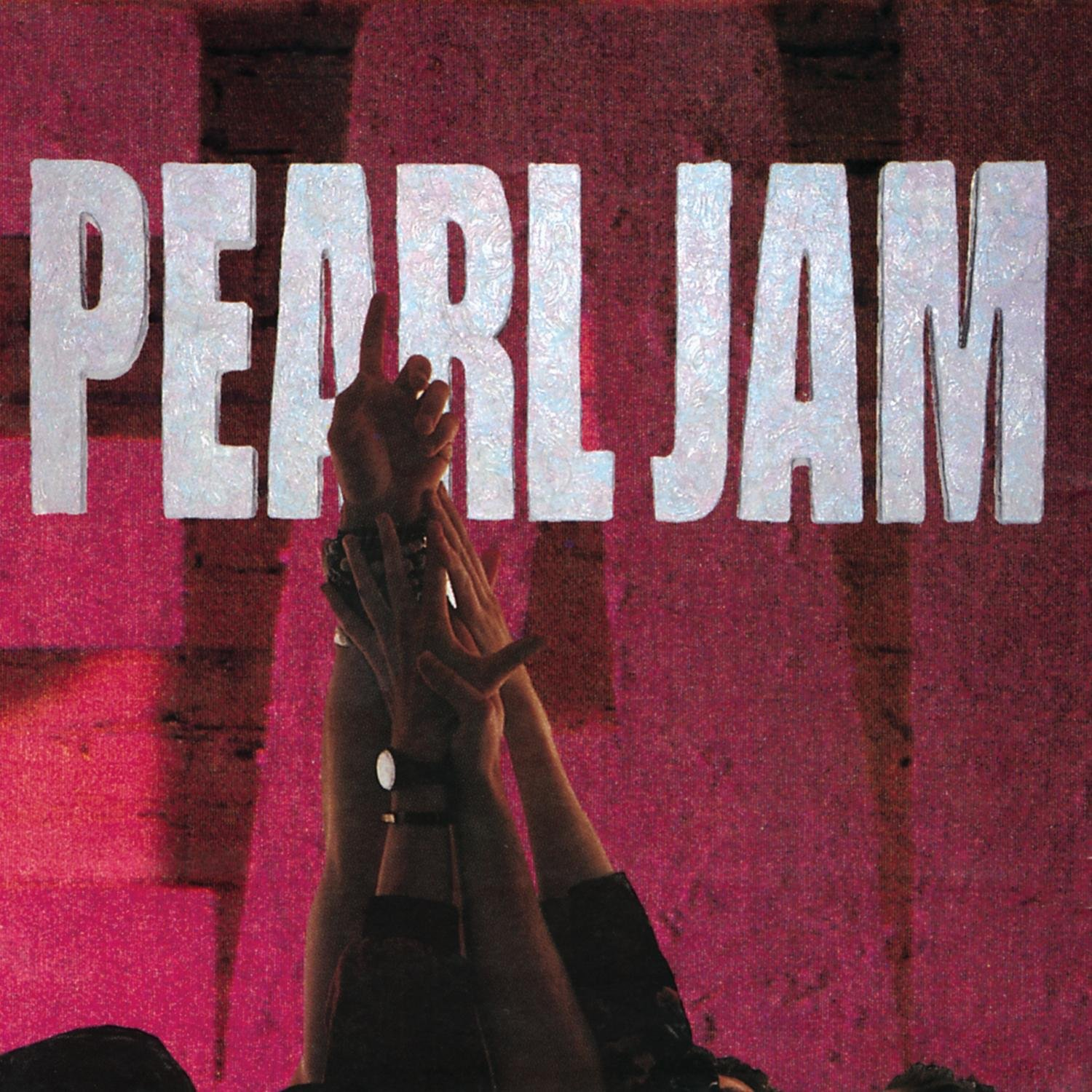 Pearl Jam album borítója. A zenekar neve fehér betűkkel. Karok a levegőben.