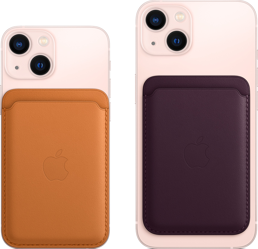APPLE Leder Wallet mit MagSafe Sleeves, für Apple iPhone 12 Pro-13 Pro Max, Dunkelkirsch