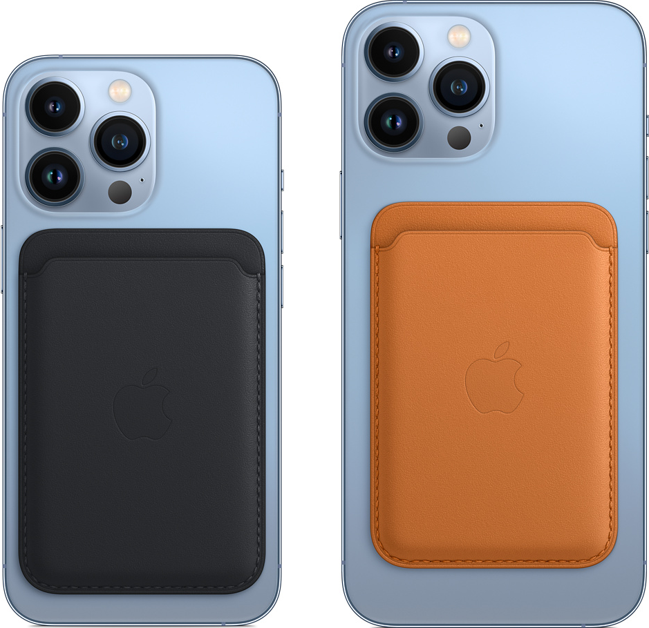 APPLE Leder Wallet mit MagSafe, Sleeves, für Apple iPhone 12-13 Pro Max, Mitternacht
