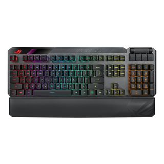 ASUS ROG Claymore II - Gaming-Tastatur, Kabellos / kabelgebunden, QWERTZ, Full size, Opto-Mechanical, Dunkelgrau/Schwarz