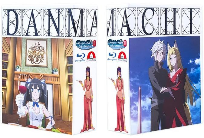 Zwei Boxen für Anime-DVDs. Jede Box zeigt Charaktere aus der Anime-Serie.