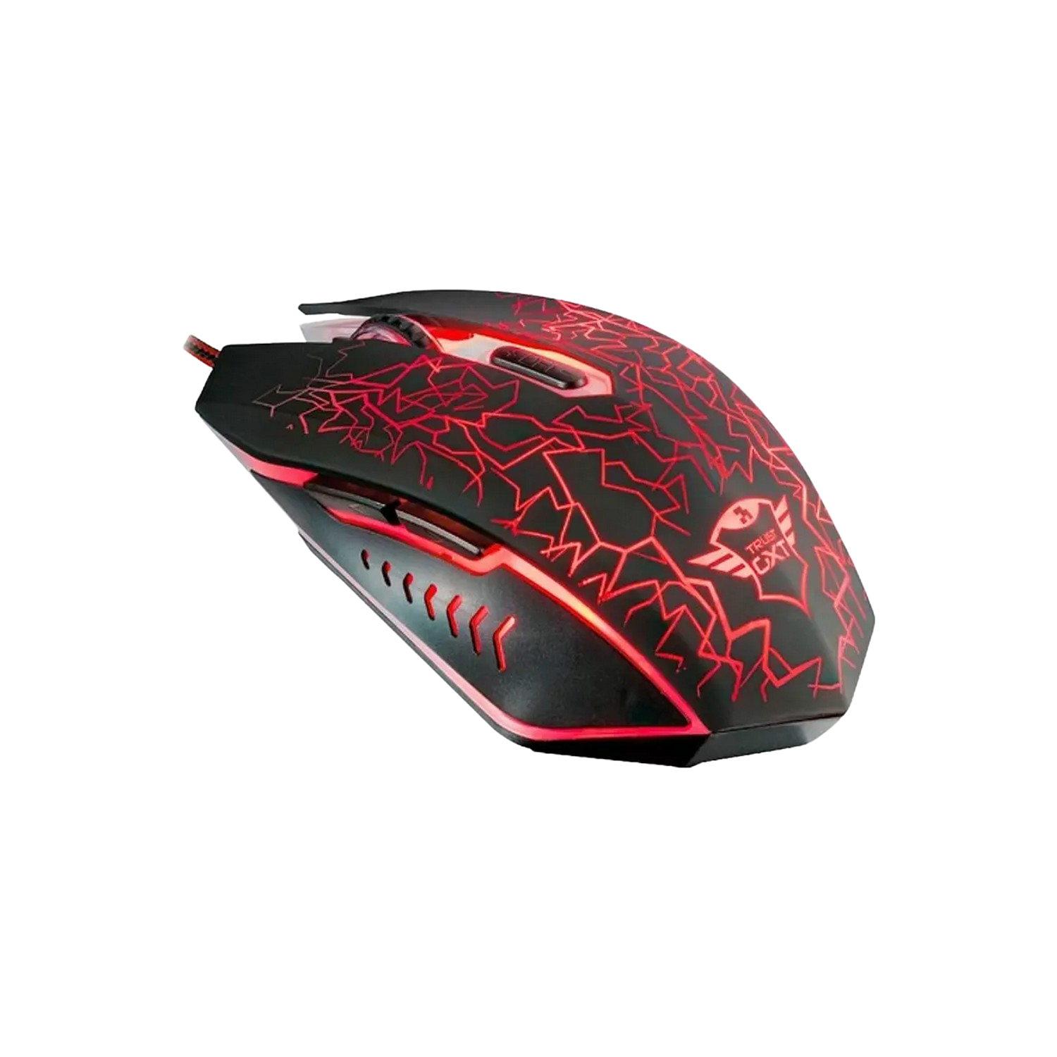 Gaming Trust Gxt 105 2400dpi con cable ambidiestro negro rojo 6 botones e iluminación led izza 2400 multicolor velocidad 6002400ppp raton 21683