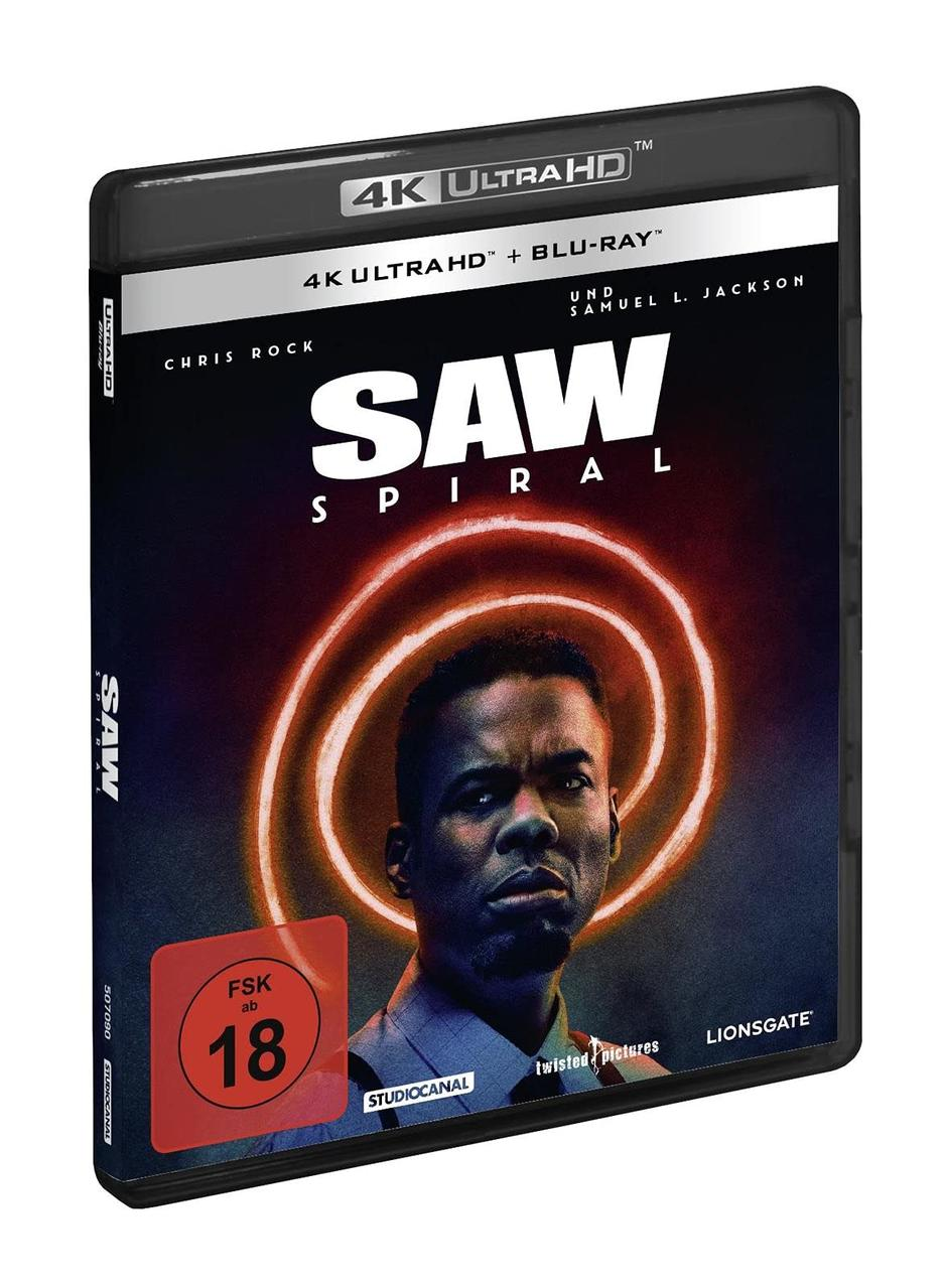 Spiral Film-DVD-Cover: Chris Rocks Gesicht, Neon-Spirale und der Filmtitel auf schwarzem Cover.