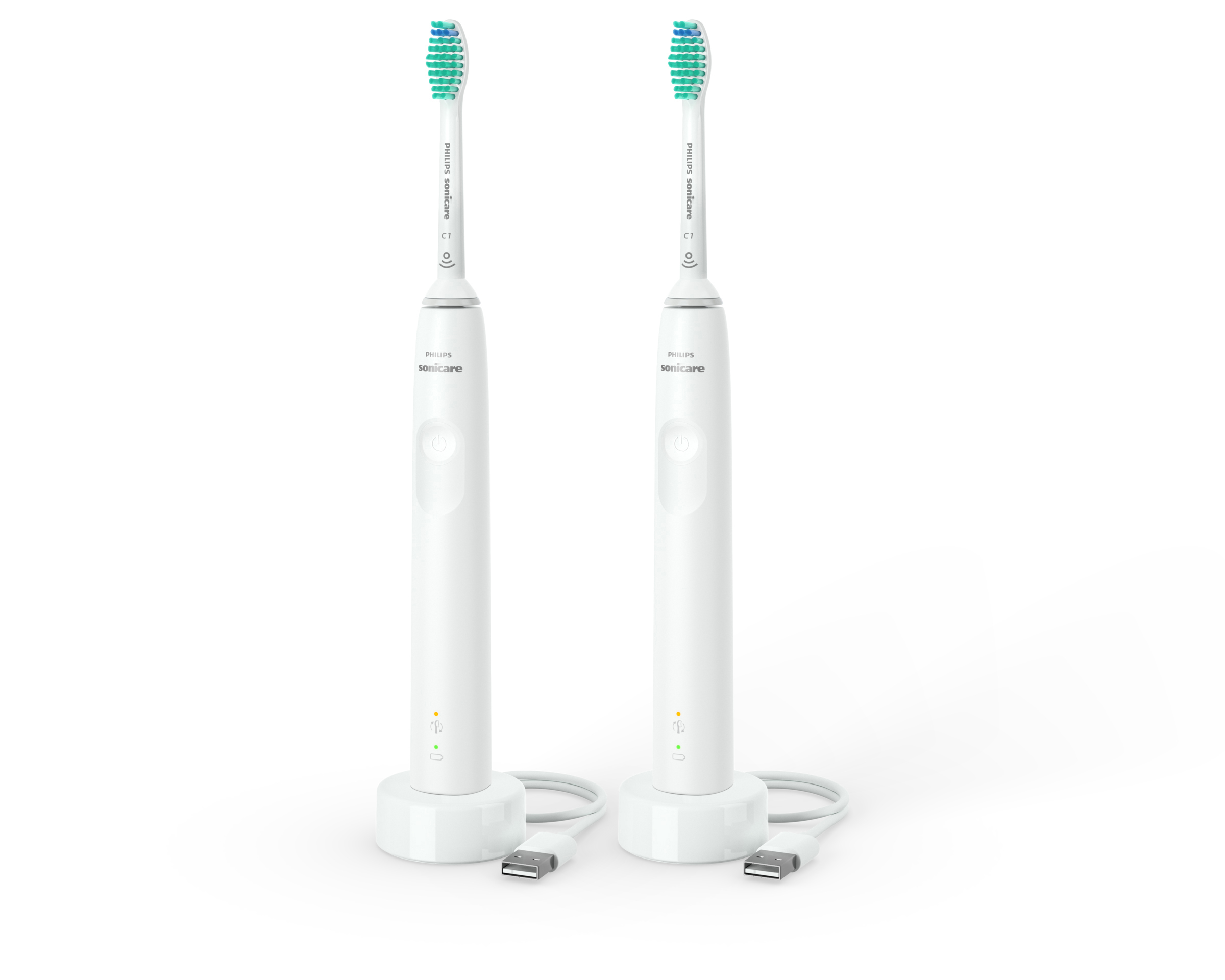 PHILIPS Sonicare HX3675/13 3100 Series Doppelpack Zahnbürste Elektrische Weiß