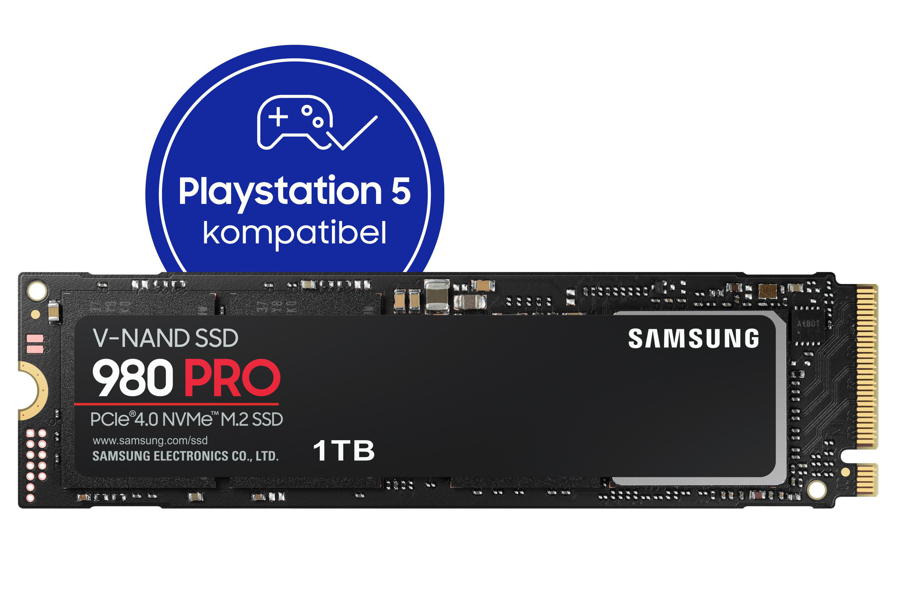 SAMSUNG PCIe Playstation Festplatte, 4.0, 5 kompatibel, via Festplatte Retail, Gaming SSD Schwarz NVMe M.2 1TB intern
