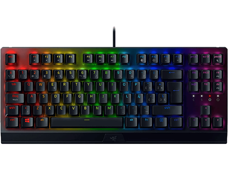 Teclado gaming - Razer BlackWidow V3 Tenkeyless, USB, Retroiluminación Chroma RGB, Mecánico, Negro