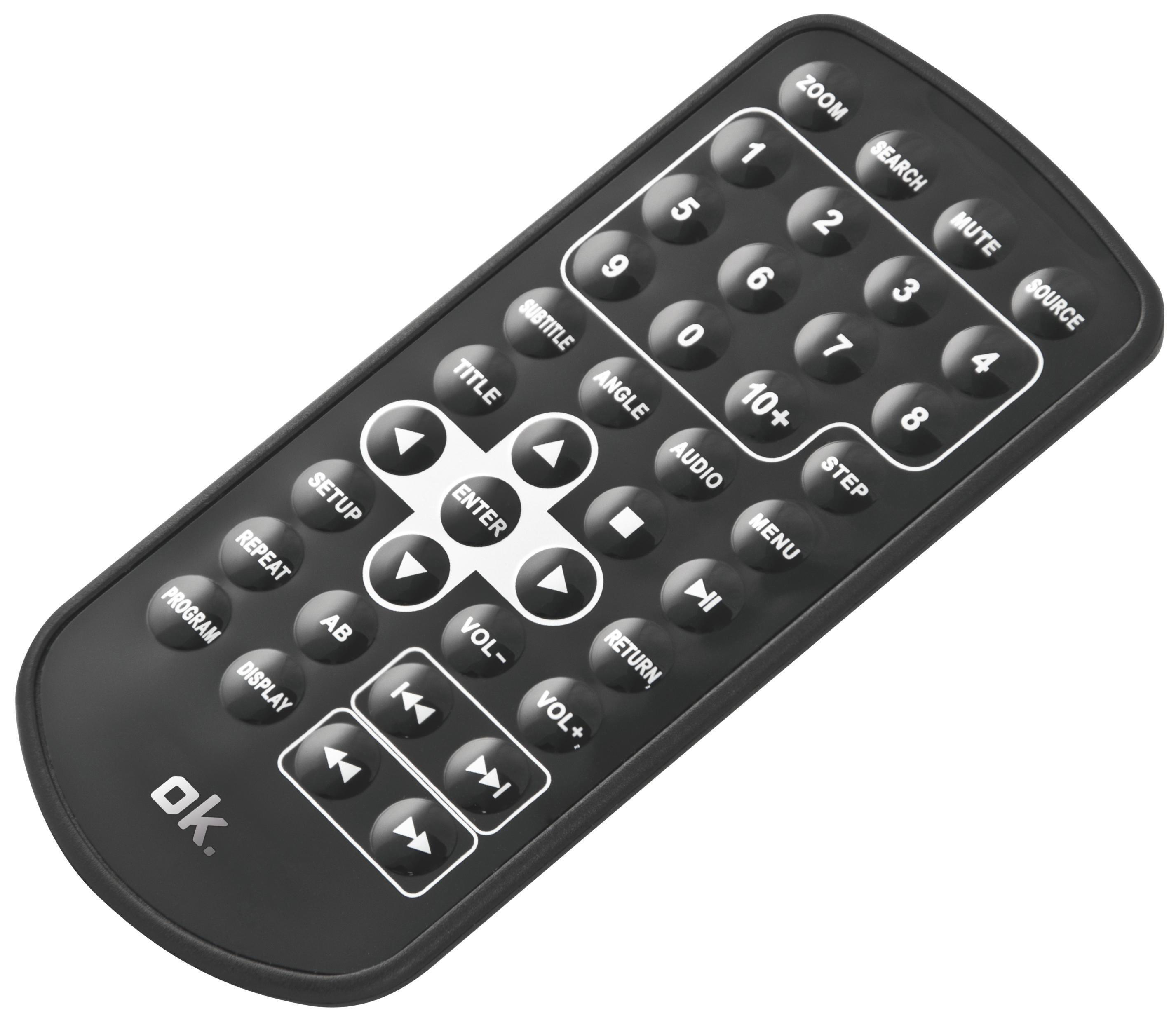 Eine schwarze Fernbedienung mit vielen Tasten für einen Fernseher oder Media Player.