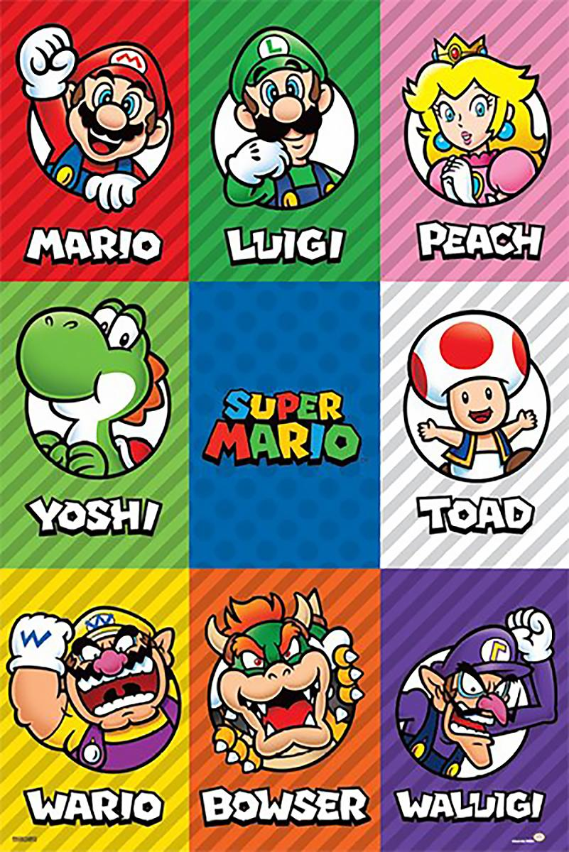 Großformatige Poster -AMERICA- Super Mario Poster Characters PYRAMID