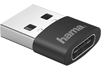 HAMA Adapter USB-A-Stecker - USB-C-Buchse, 3 Stück, Schwarz