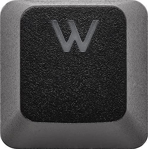 Schwarze Tastaturtaste mit weißem 'W' Zeichen darauf.