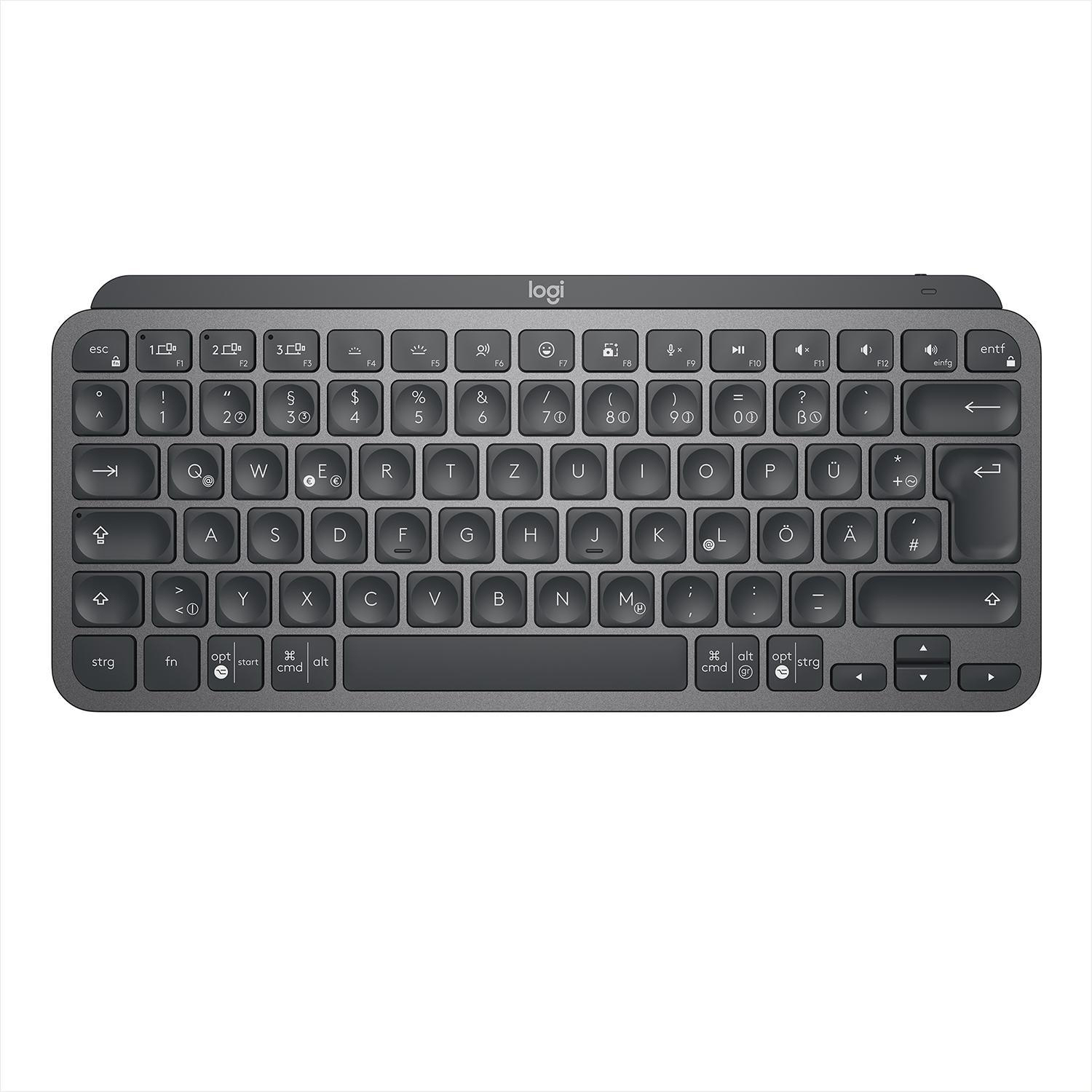 LOGITECH MX Keys Mini, Graphite Kabellos, kabellos, Kompakt, Tastatur