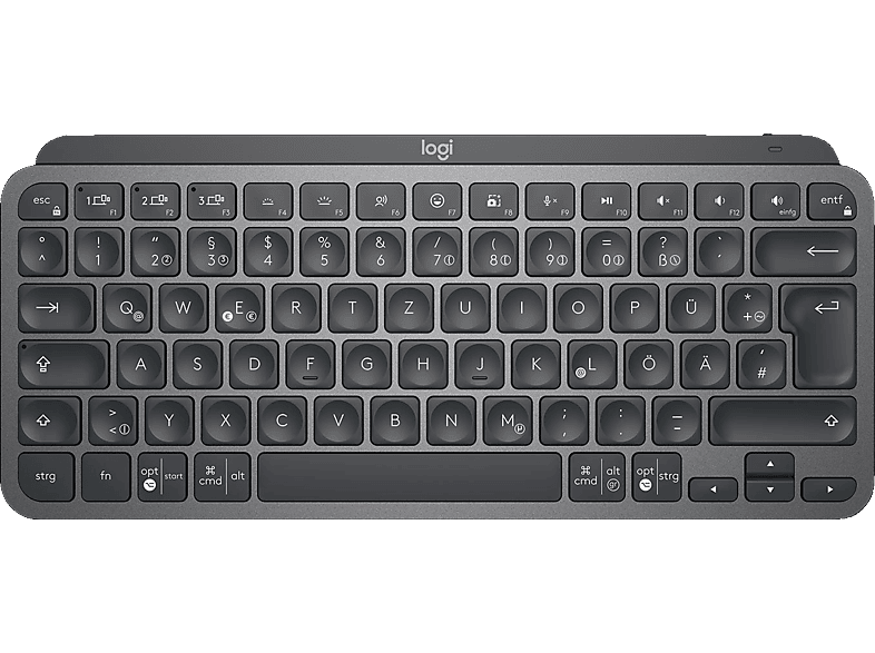 LOGITECH MX Keys Mini, Kompakt, Kabellos, Tastatur, kabellos, Graphite