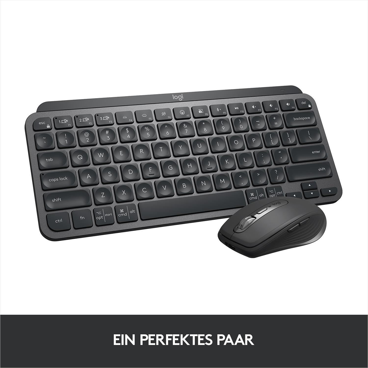 Keys MX LOGITECH kabellos, Tastatur, Kompakt, Kabellos, Mini, Graphite