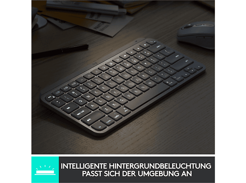 Thumbnail - LOGITECH MX Keys Mini, Kompakt, Kabellos, Tastatur, Sonstiges, kabellos, Graphite