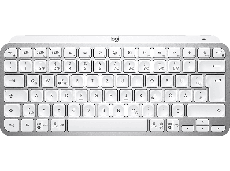 LOGITECH MX Keys Mini, Kompakt, Kabellos, Tastatur, Sonstiges, kabellos, Pale Grey