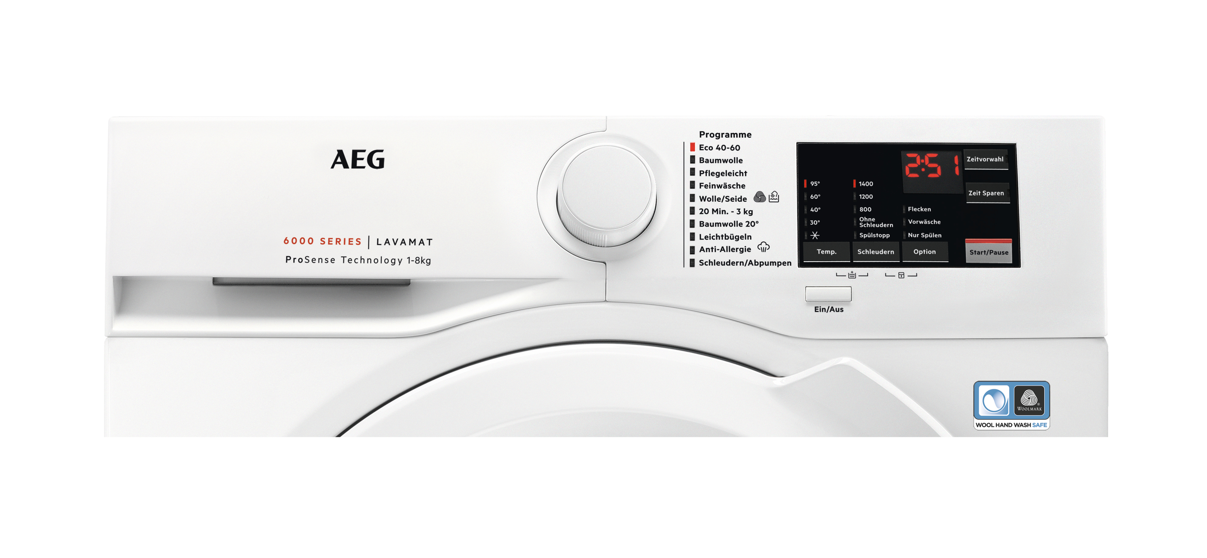 AEG L6FBF56480 Serie 6000 mit kg, U/Min., B) Waschmaschine (8 1351 ProSense Mengenautomatik