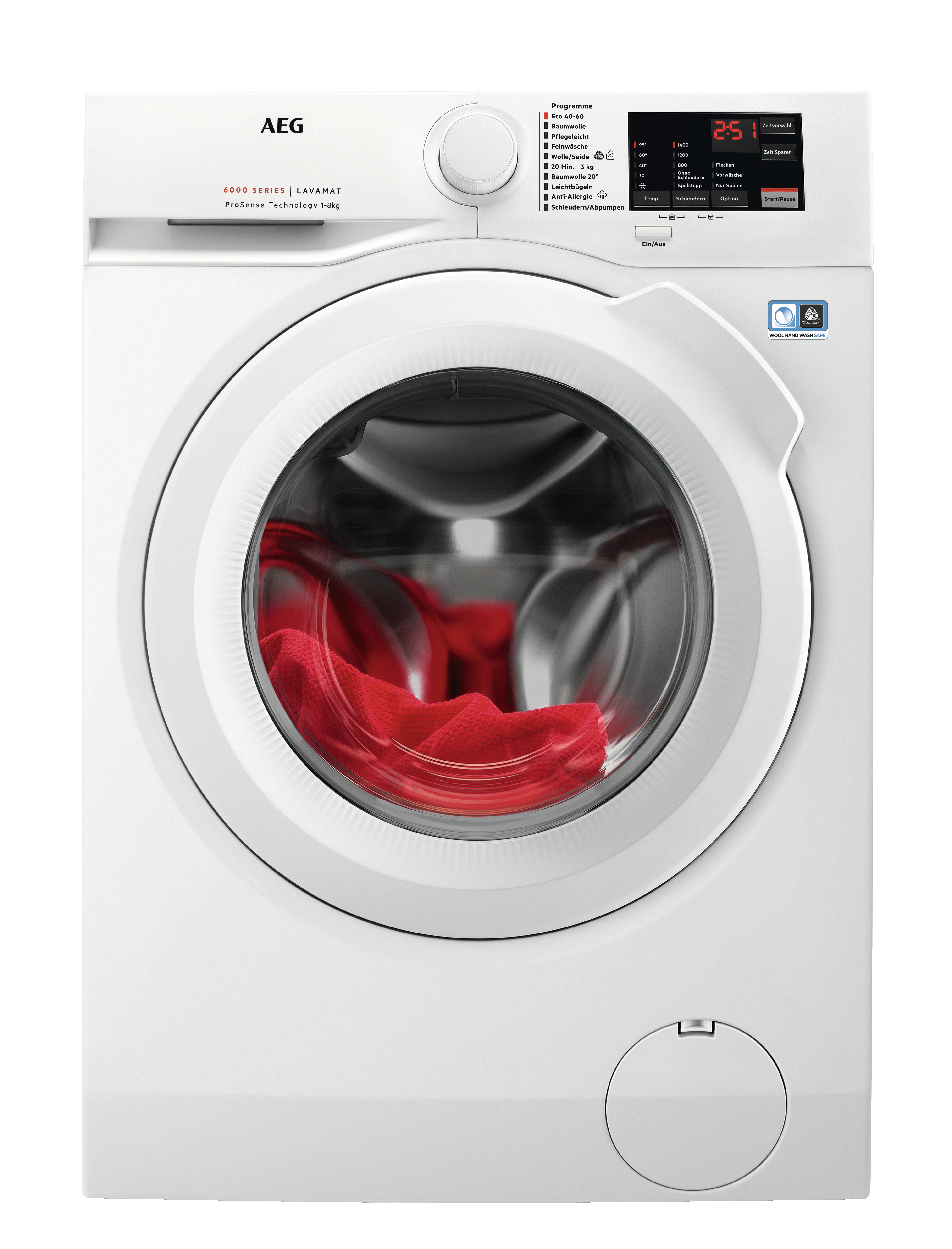 AEG L6FBF56480 Serie 6000 mit ProSense Mengenautomatik Waschmaschine (8 kg, 1351 U/Min., B)