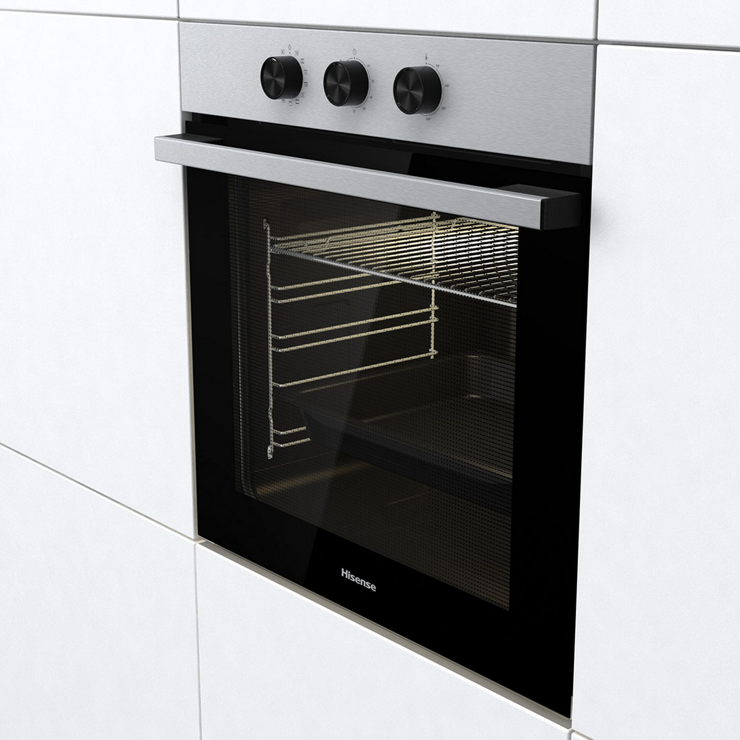 Horno - Hisense BI61111AX, 77 l, Integrable, Limpieza por vapor, 59.50 cm, Acero Inoxidable Gris