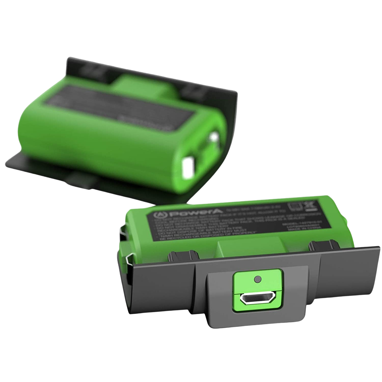 Powera Play And charge kit de para mandos xbox one y xs cargador compatible con base 2 baterías recargables indicadores led 4 tapas – negro verde juega microsoft