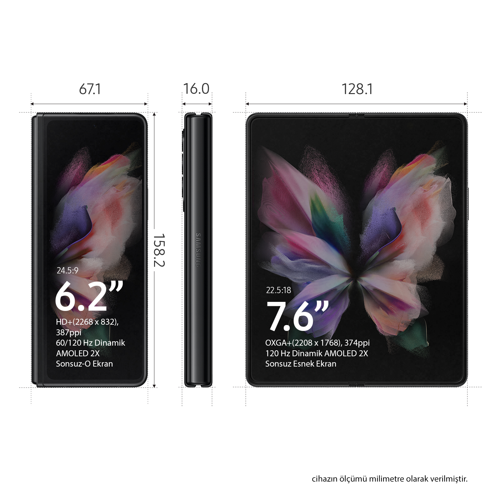 SAMSUNG Galaxy Z Fold 3 5G 256GB Akıllı Telefon Siyah Fiyat