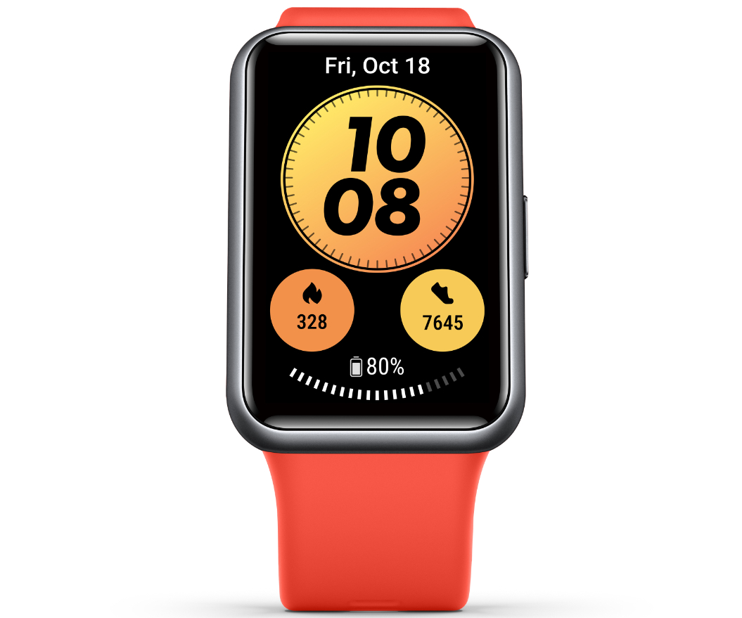 HUAWEI Watch Fit new Smartwatch Silikon, 80-120 mm (Standard), 80-102 mm (kurz), Pomelo Red