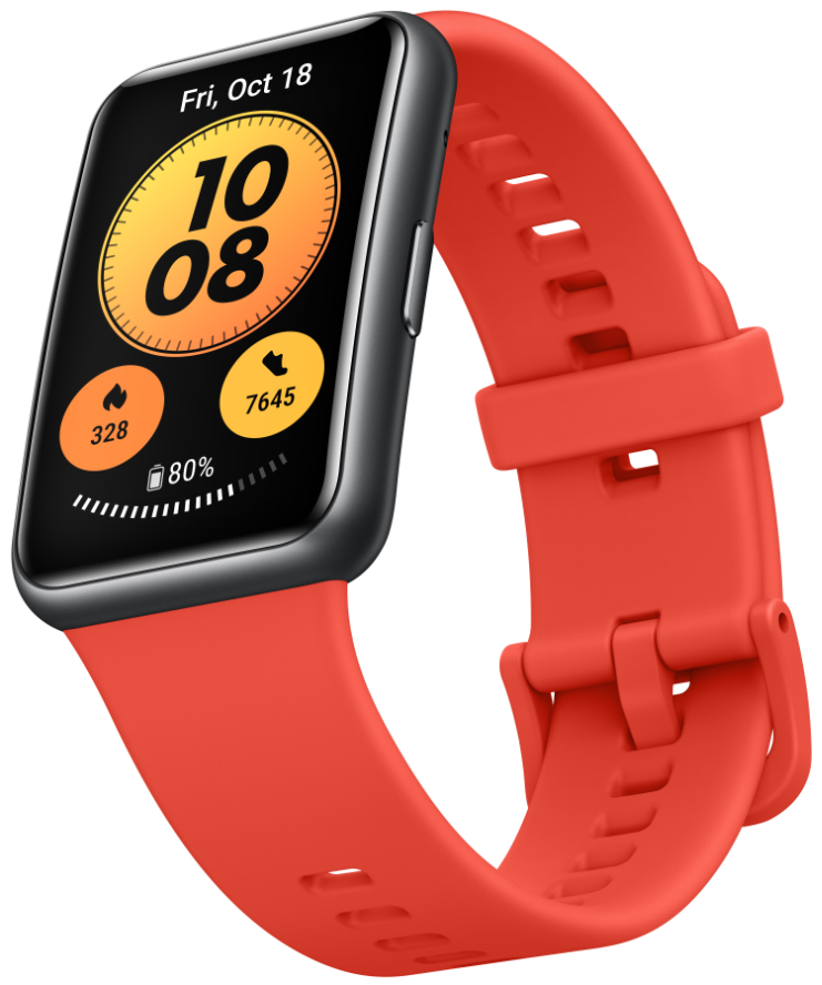 HUAWEI Watch Fit new Smartwatch Silikon, 80-120 mm (Standard), 80-102 mm (kurz), Pomelo Red