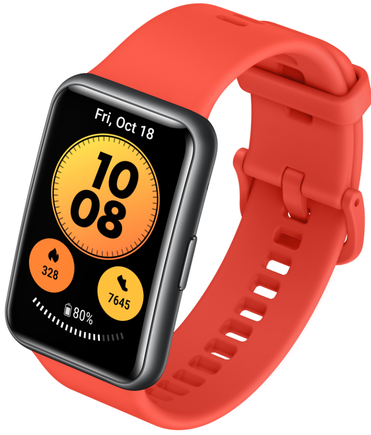 HUAWEI Watch Fit new Smartwatch Silikon, 80-120 mm (Standard), 80-102 mm (kurz), Pomelo Red